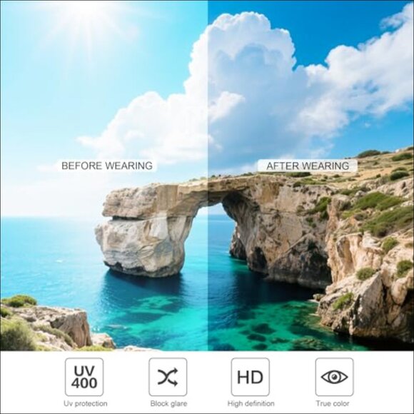 Polarized Square Sunglasses, Acetate Frame, UV400 Protection